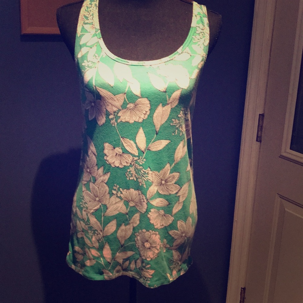 Green and white tank top